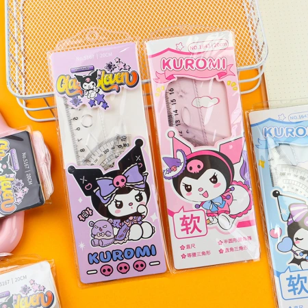 Cartoon ruler set, four-piece ruler set for primary school students, multi-functional set of set square, protractor, ruler and flexible ruler set Cartoon ruler set, four-piece ruler set for primary school students, multi-functional set of set square, protractor, ruler and flexible ruler set